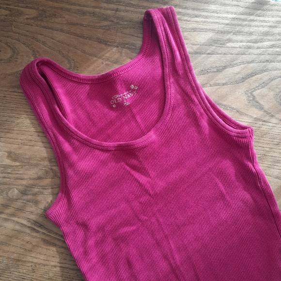 335a. bright pink vintage Old Navy cotton y2k tank top, S - Picture 2 of 6